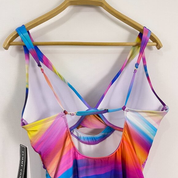 *La Blanca Island Goddess Cross Front Keyhole One-Piece Swimsuit Size 12 - Picture 4 of 9